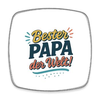 Bester Papa der Welt! - Viereckiger Kühlschrankmagnet - Weiß - Vorne