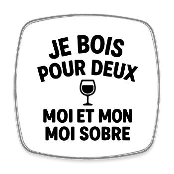 Humour Duo Moi Et Moi - Magnet carré - blanc - Devant