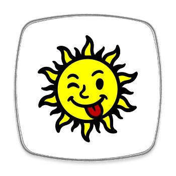 Bande dessinée Sun Été - Magnet carré - blanc - Devant