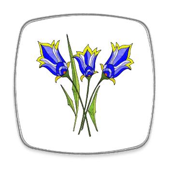 Blumen - Viereckiger Kühlschrankmagnet - Weiß - Vorne