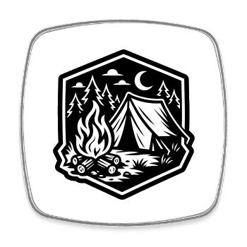 Camping Tent Outdoor - Square fridge magnet - white - Front