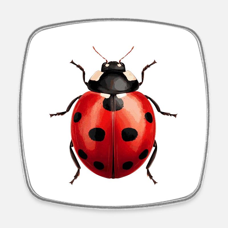 Ladybird - Square fridge magnet - white