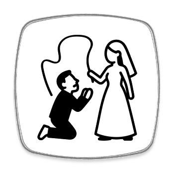 Married Couple Wedding Whip - Square fridge magnet - white - Front