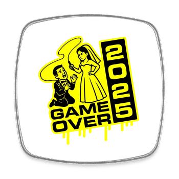 Wedding Game Over 2025 - Square fridge magnet - white - Front