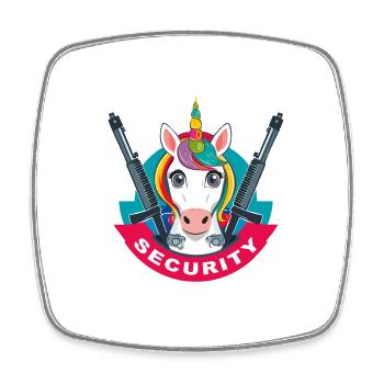 Sécurité des licornes - Magnet carré - blanc - Devant
