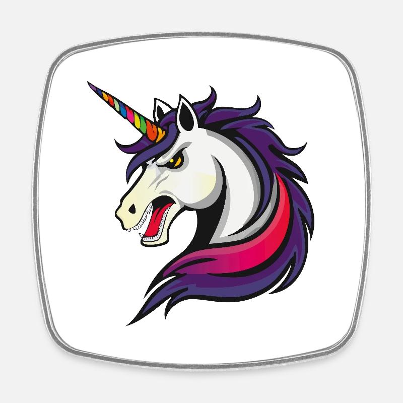 Uncicorn Evvil - Square fridge magnet - white