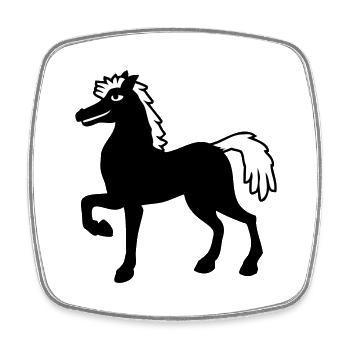 Pferd Hengst Cool Stolz Kerl Reiten Reiter Hobby - Viereckiger Kühlschrankmagnet - Weiß - Vorne