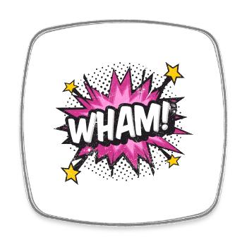 WHAM COMIC COMICSTYLE CARTOON COMICS STYLE MOTIVE - Viereckiger Kühlschrankmagnet - Weiß - Vorne