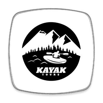 KAYAK TOUREN KANU RAFTING WASSER FLUSS SPORT MOTIV - Viereckiger Kühlschrankmagnet - Weiß - Vorne