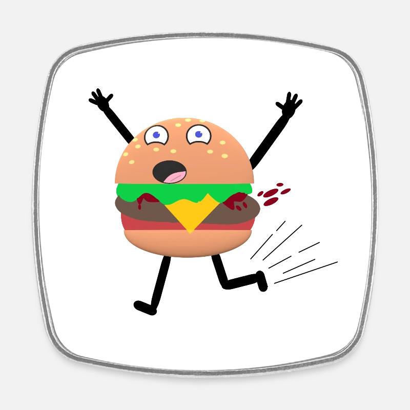 HAMBURGER - Magnet carré - blanc