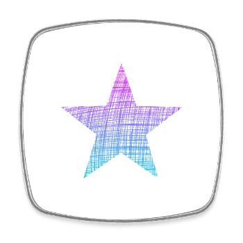 blue purple star, blauer Stern lila Stern Vintage - Viereckiger Kühlschrankmagnet - Weiß - Vorne