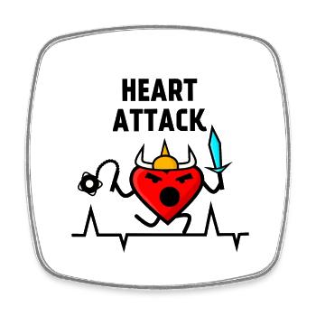 Heart attack, viking barbarian heart, frequency - Square fridge magnet - white - Front