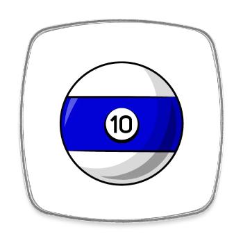 Billiard ball 10 blue Billiards ten - Square fridge magnet - white - Front