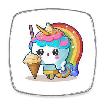 Unicorn Magic - A World of Fantasy - Square fridge magnet - white - Front