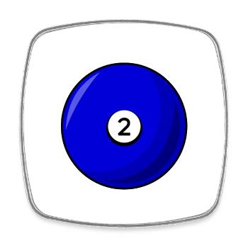 Billiard ball 2 blue Billiards two - Square fridge magnet - white - Front