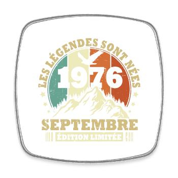 Vintage septembre 1976 vintage cadeau anniversaire - Magnet carré - blanc - Devant