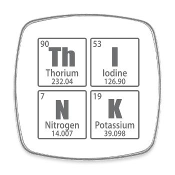 Think - Periodic Table Elements - Square fridge magnet - white - Front
