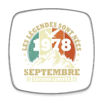 Vintage septembre 1978 vintage cadeau anniversaire - Magnet carré - blanc - Devant