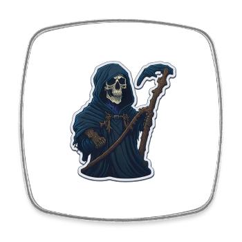 Sensenmann-Totenkopf-Halloween - Viereckiger Kühlschrankmagnet - Weiß - Vorne