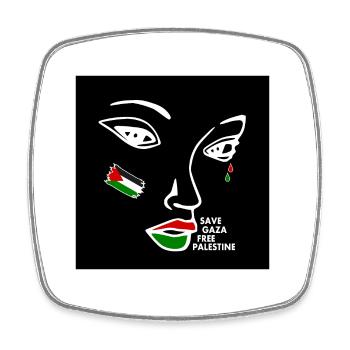 Free palestine women - Square fridge magnet - white - Front
