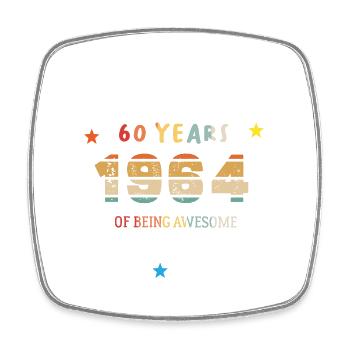 60 Years Old Made In 1964 Vintage February 1964 - Magnet carré - blanc - Devant