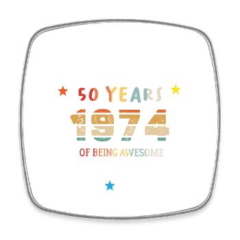 50 Years Old Made In 1974 Vintage February 1974 - Square fridge magnet - white - Front