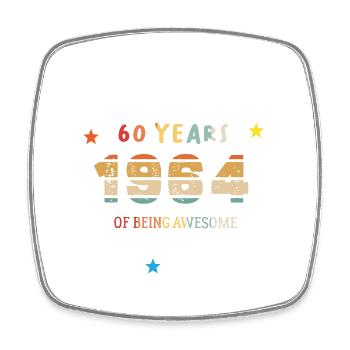 60 Years Old Made In 1964 Vintage March 1964 - Magnet carré - blanc - Devant