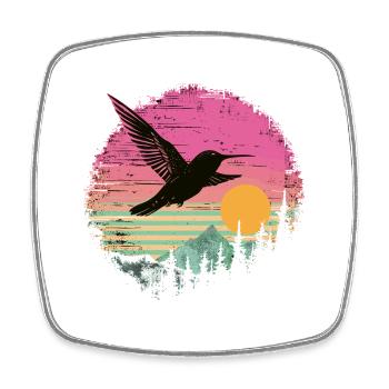 hummingbird, bird, nature, animals, wilderness, nectar - Square fridge magnet - white - Front