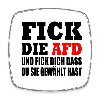 Fuck afd - Viereckiger Kühlschrankmagnet - Weiß - Vorne