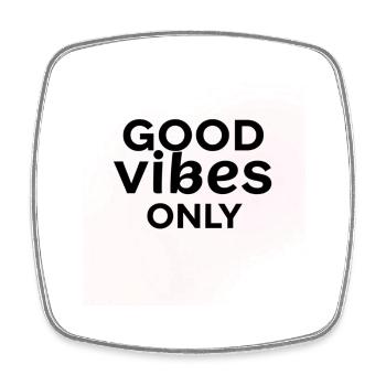 Goody Vibes only 2025 - Viereckiger Kühlschrankmagnet - Weiß - Vorne