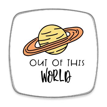 SATURN OUT WORLD AWAY EARTH PLANET PLANETS MOTIF - Square fridge magnet - white - Front