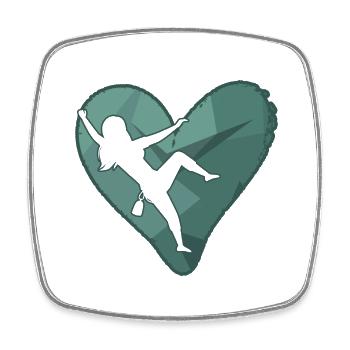 bouldering boulder-girl climbing hall boulder - Square fridge magnet - white - Front