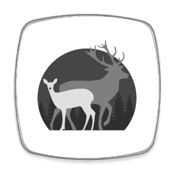Hunting hunting doe deer - Square fridge magnet - white - Front