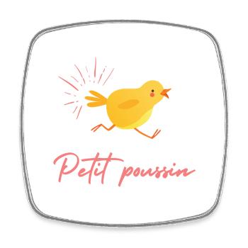 Petit poussin - Magnet carré - blanc - Devant