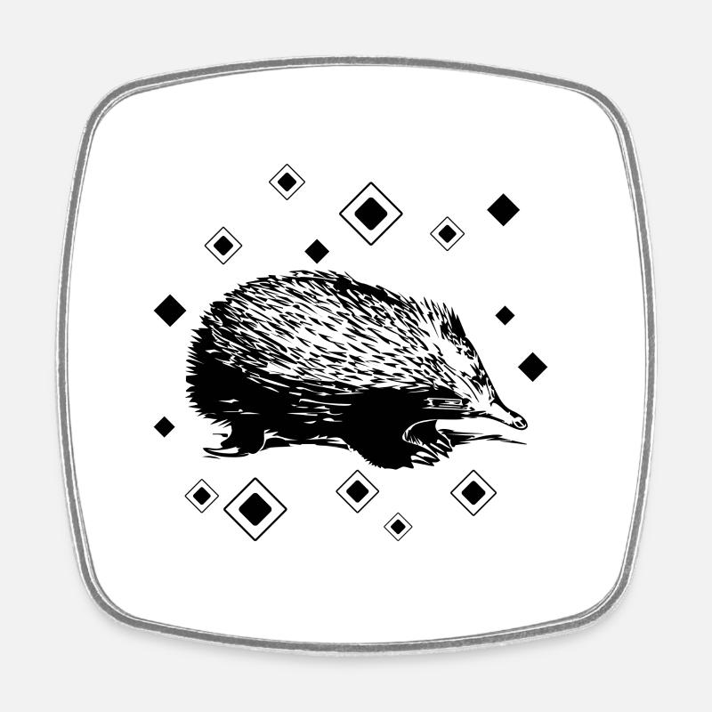Igel - Viereckiger Kühlschrankmagnet - Weiß