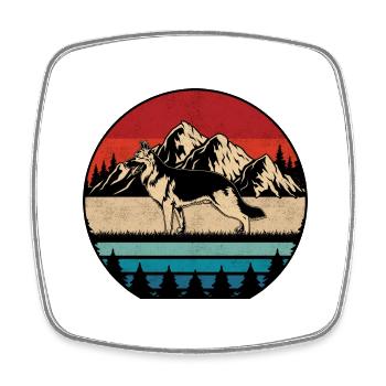 German Shepherd - Square fridge magnet - white - Front