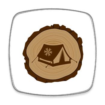 Camping d’hiver dans la neige Bivouac d’hiver - Magnet carré - blanc - Devant
