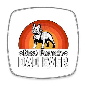 Best French Dad Ever - Square fridge magnet - white - Front
