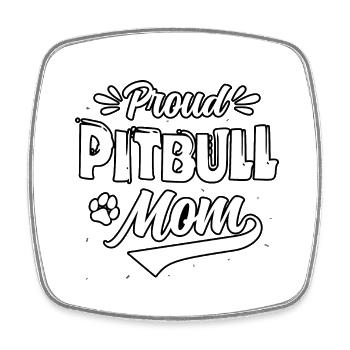 Proud Pitbull Mom - Viereckiger Kühlschrankmagnet - Weiß - Vorne