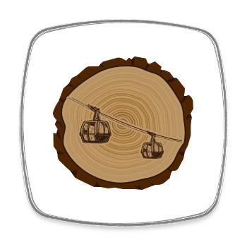 Alpine Mountains Mountain Railway Mountain Goat Mountain Hike - Square fridge magnet - white - Front