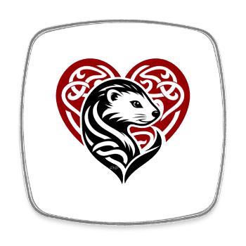 Malignant ermine heart from Brittany - Square fridge magnet - white - Front