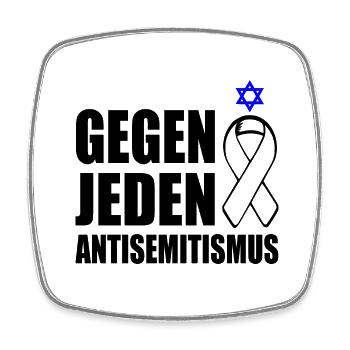 Gegen jeden antisemitismus - Viereckiger Kühlschrankmagnet - Weiß - Vorne