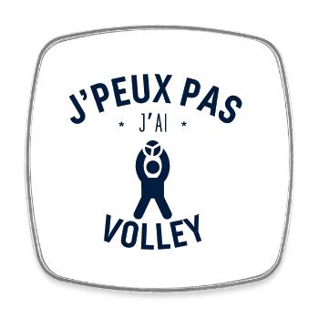 I can't I volleyball - Square fridge magnet - white - Front