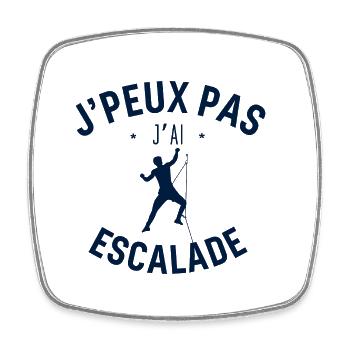 J peux pas j ai escalade - Magnet carré - blanc - Devant