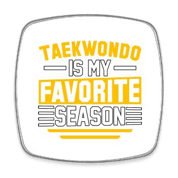 Taekwondo ist meine Lieblingsjahreszeit - Viereckiger Kühlschrankmagnet - Weiß - Vorne