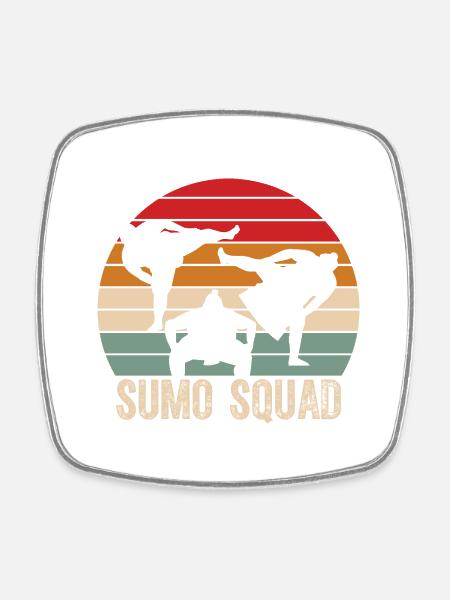 Sumo Squad - Square fridge magnet - white
