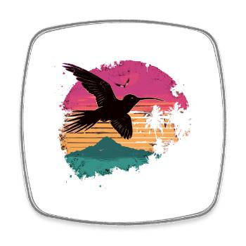 hummingbird, bird, nature, animals, wilderness, nectar - Square fridge magnet - white - Front