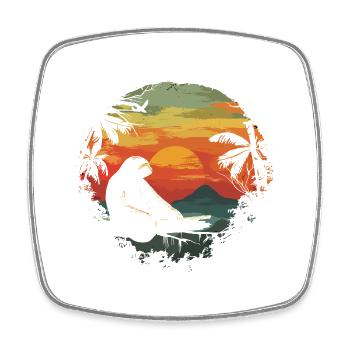 Sloth Sloth Animal Sloth Wilderness Beach Palm Trees - Square fridge magnet - white - Front