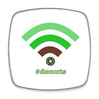 Beignets Wifi - Magnet carré - blanc - Devant