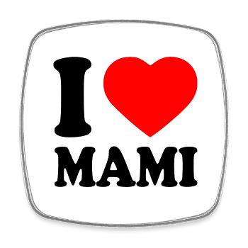 I love mami - Viereckiger Kühlschrankmagnet - Weiß - Vorne